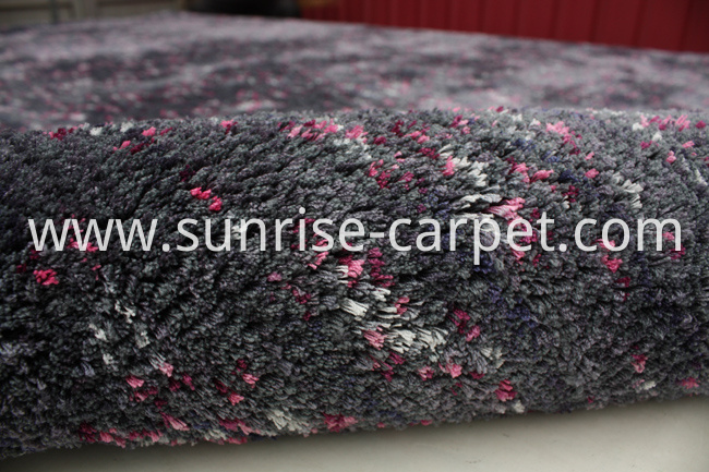 Floor carpet rug for home decoraion grey with rose color